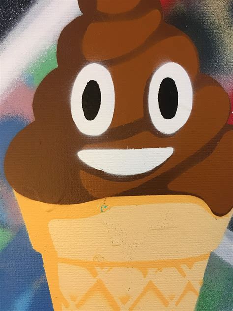 Poop Emoji Ice Cream Stencil Spray Painting Etsy Uk