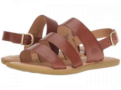 Born Womens Flat Sandals Froya Light Brown Full Grain Leather Housebyt