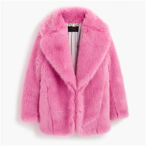 Jcrew Collection Faux Fur Jacket Fur Jacket Coats For Women Pink
