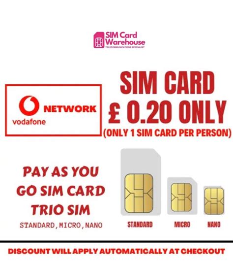 Vodafone Sim Card Payg Nanomicrostandard Trio Sim Card Uk Pay As You