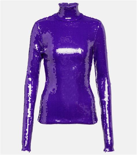 Laquan Smith Sequined Turtleneck Top Laquan Smith