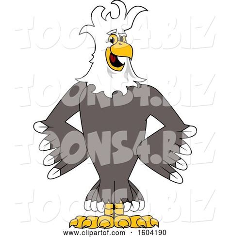 Vector Illustration Of A Cartoon Bald Eagle Mascot With A Mohawk By