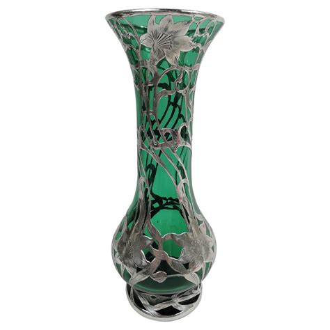 Exceptional Art Nouveau 3d Silver Overlay Vase Alvin Mfg For Sale At 1stdibs