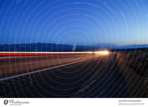 Long Exposure On A Freeway At Twilight A Royalty Free Stock Photo
