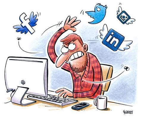 Cartoon Social Media Satirical Illustrations Cartoon Social Media