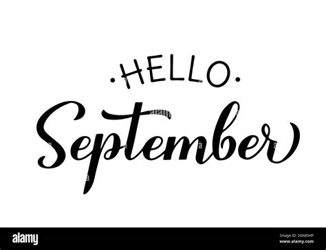 Hello September Calligraphy Hand Lettering Inspirational Fall Quote