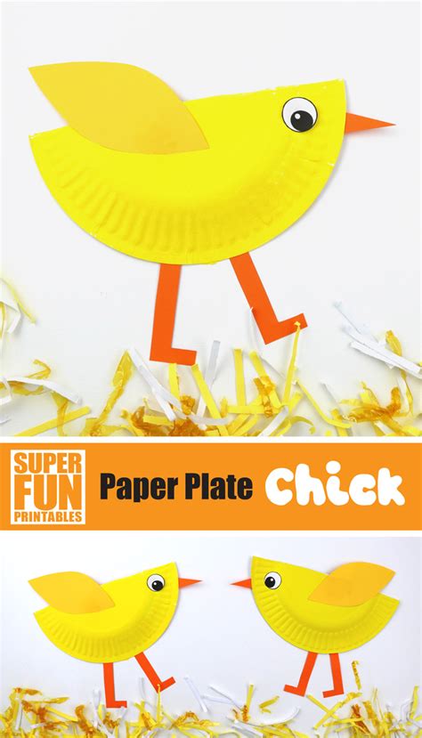Paper Plate Chick Printable Template Dunamai