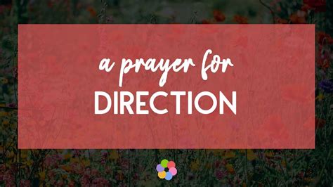 A Prayer For Direction Youtube