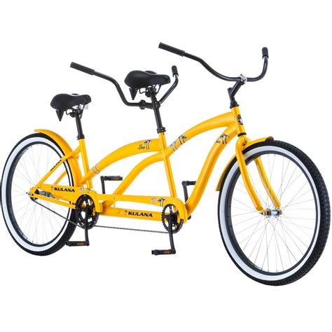 Kulana Lua Tandem Bike 26 Inch Wheels Single Speed Yellow Black