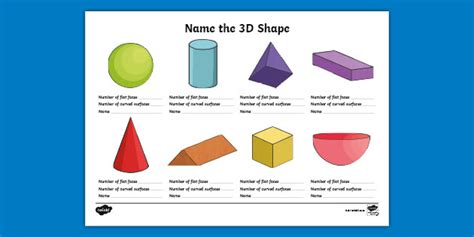 Name The 3d Shape Year 3 Worksheet Teacher Made