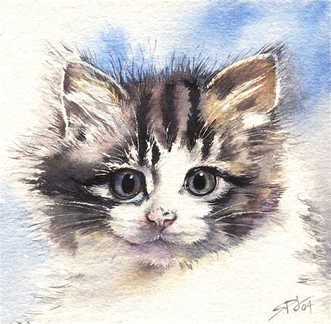 Kitten Lily Painting By Sandra Phryce Jones