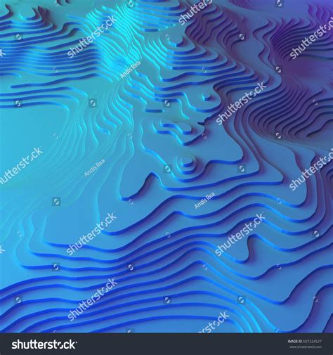 3d Topographic Map Background Concept Topo Stock Illustration 607224527