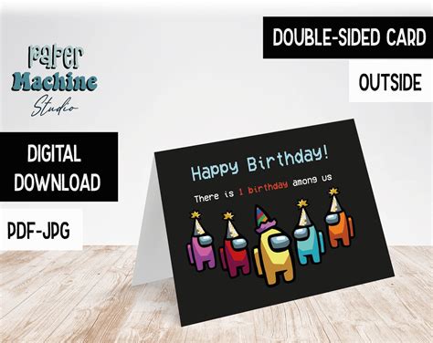 Among Us Printable Birthday Card Printable Templates Free