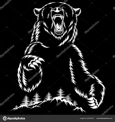 Vector Image Evil Bear Black Background — Stock Vector © Anna Mila26