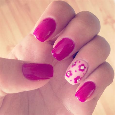 pink and fuchsia nails fuchsia pink
