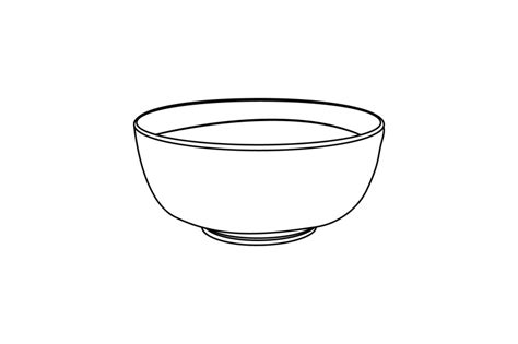 Kitchen Bowl Outline Flat Icon By Printables Plazza Thehungryjpeg