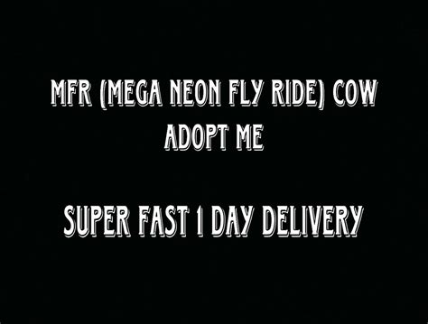 Mfr Cow Mega Neon Fly Ride Cow Adopt Me Virtual Game Item Etsy