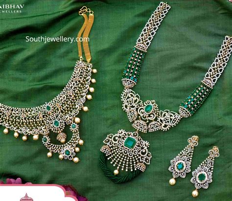 bridal diamond necklace sets by vaibhav indian jewellery designs