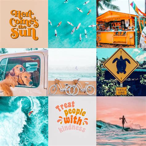 Beach Aesthetic Photo Collage Digital No Images Mailed To Etsy In