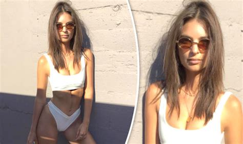 Emily Ratajkowskis Ample Assets Take Centre Stage In Jaw Dropping White Bikini Celebrity News