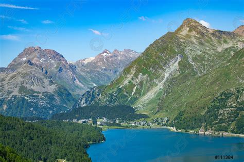 View Of The Maloja Pass In Valley Engadine Switzerland Beginning