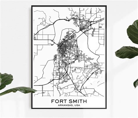 Fort Smith Map Print Map Print Fort Smith City Print Fort Etsy