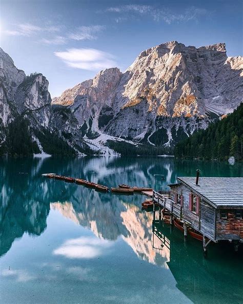 Location Lago Di Braies Prags Dolomites South Tyrol Italy Photo