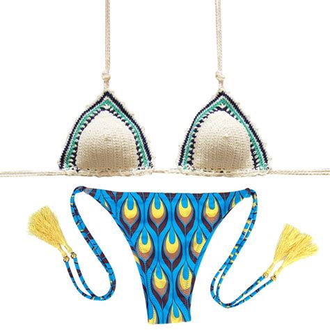 Halter String Micro Crochet Bikini Set Thong Swimwear Women Swimsuit 2019 Swim Bathing Suit