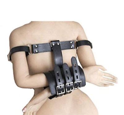 New Fetish Wrist Behind Back Bondage Cuffs Sex Arm Binders Body Harness Leather Ebay