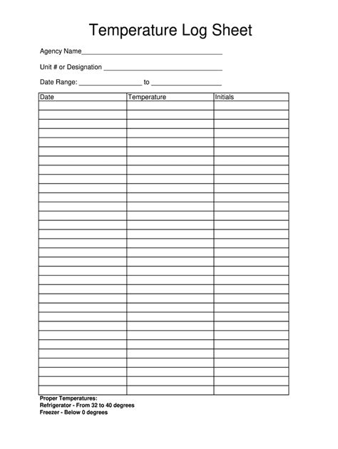 Food Temperature Log Sheet Pdf Fill Out And Sign Online Dochub