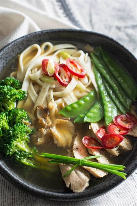 Use more oil, otherwise there is not enough oil to cook the chicken and vegetables properly 2. Chinese-Spiced Chicken Noodle Soup