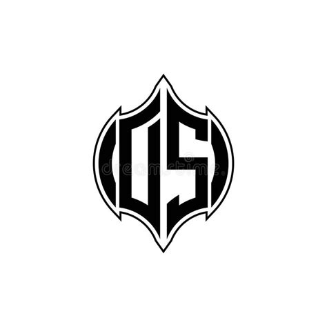 Ds Logo Monogram Geometric Shield Shape Style Stock Vector