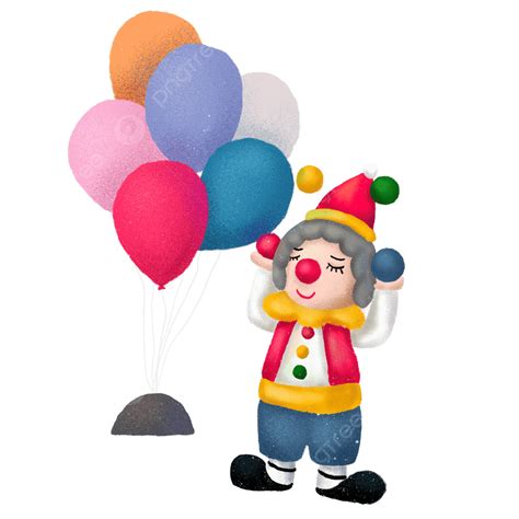 Clown With Balloons Clipart Bw