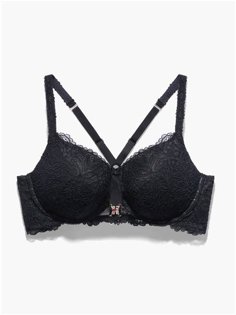 Romantic Corded Lace Front Closure Push Up Bra In Black Savage X Fenty