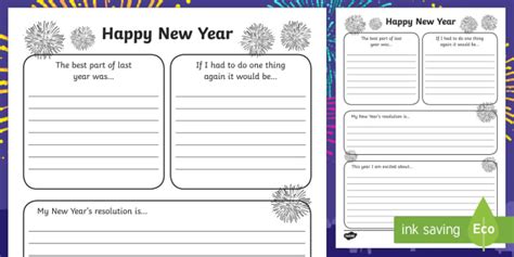 New Years Resolution Writing Frame Twinkl Resources