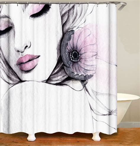 Sexy Lady Shower Curtain Girl S Bathroom Decor Handmade Etsy
