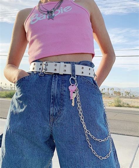 Y2k Aesthetic Style Barbie Denim Pink Indie Outfits Retro