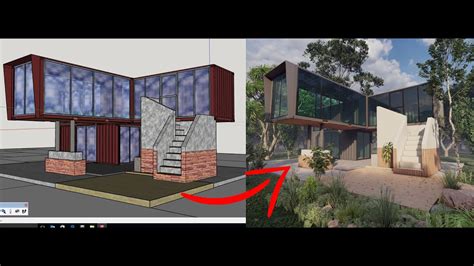 How To Draw Sketchup Tutorial Container House Lumion 10 Render Youtube