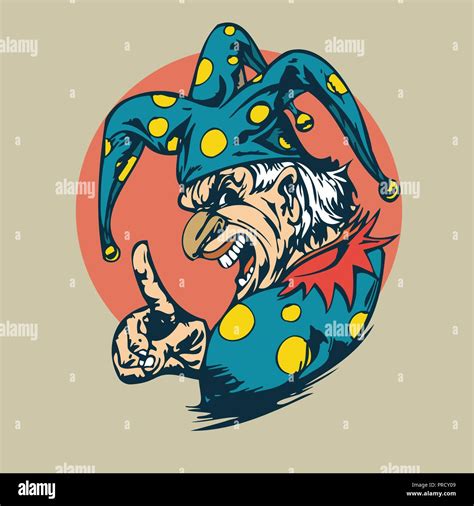 Crazy Clown Clipart Vector Illustration Stock Vector Image And Art Alamy