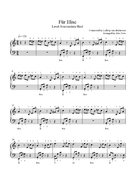 Fur Elise Printable Sheet Music Printable Templates
