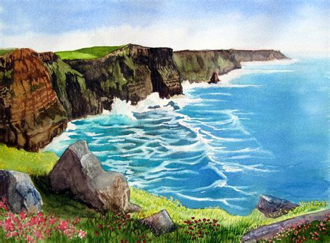 Cliffs Of Moher Painting By Julia Rietz
