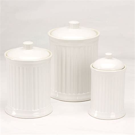 Shop Simsbury White Storage Canisters Set Of 3 Free Shipping On