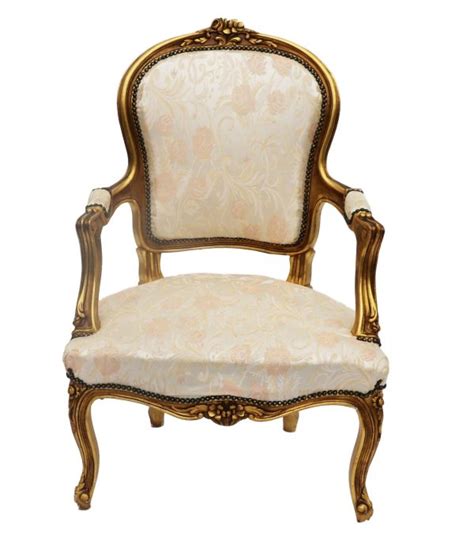 French Louis Xv Style Carved Gilt Wood Fauteuil Arm Chair 20th Century