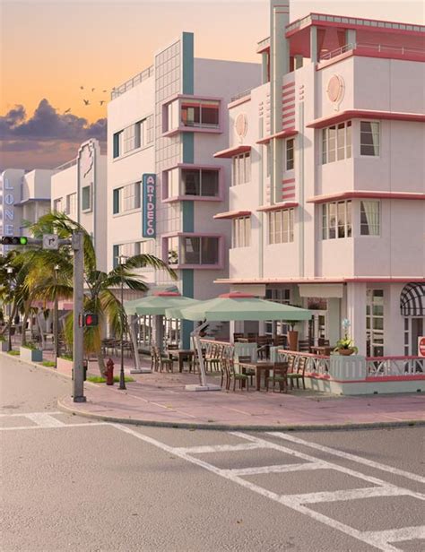 Miami Beach Art Deco Daz3d And Poses Stuffs Download Free