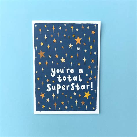 Total Superstar Congratulation Well Done Card Hand Etsy