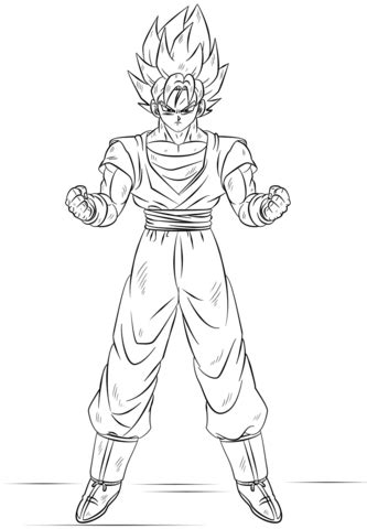 Click the goku super saiyan coloring pages to view printable version or color it online (compatible with ipad and android tablets). Goku Super Saiyan coloring page | Free Printable Coloring ...