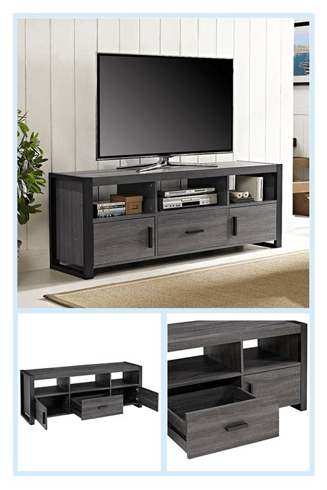 Forest Gate™ Zeke 60 Inch Industrial Modern Wood Metal Tv Stand In