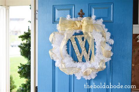 You'll simply place the alarm mounting box through a hole that is cut into the ceiling panel. DIY Glittery Monogram White and Gold Wreath
