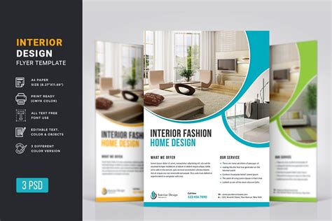 Interior Design Flyer Flyer Templates ~ Creative Market