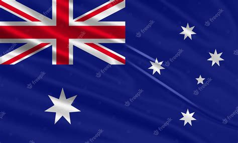 Diseño De La Bandera De Australia Ondeando La Bandera Australiana